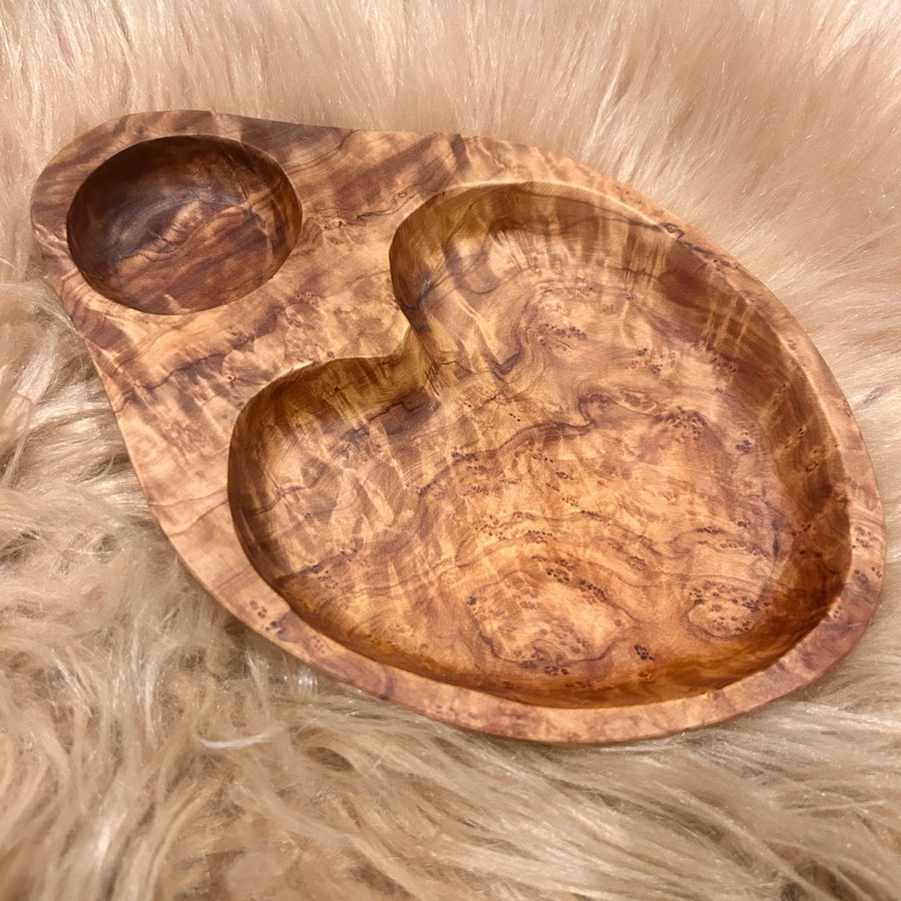 Olive wood trinket dish or app tray